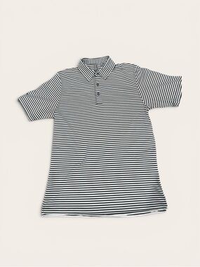 Ashworth Black & White Striped Polo